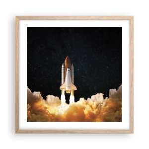 Pôster com moldura de carvalho claro - Ad astra! - 50x50 cm