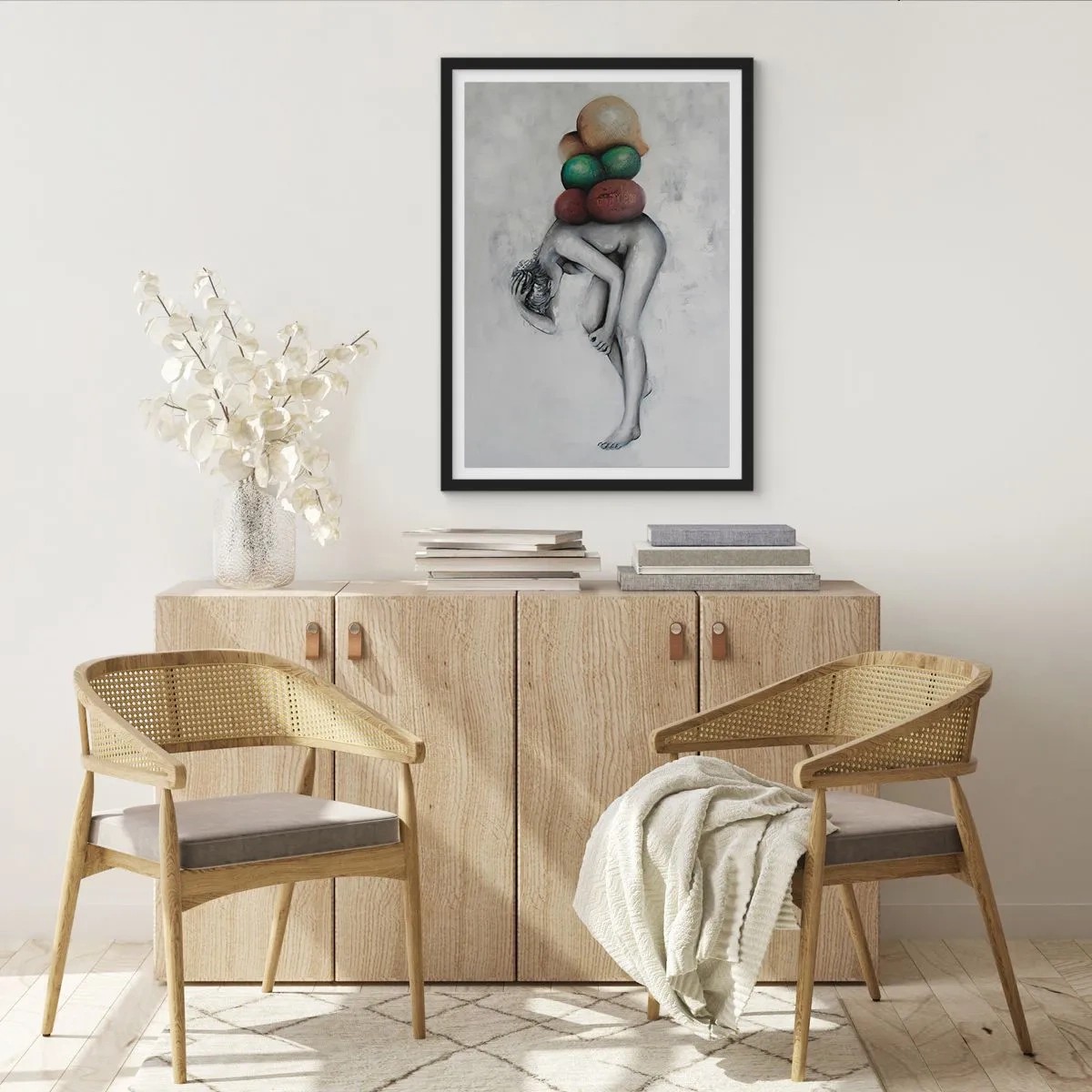 Pôster com moldura preta - fardo da vida - 50x70cm - O fardo da vida - Decoração de parede moderna para a sala de estar e quarto ARTTOR
