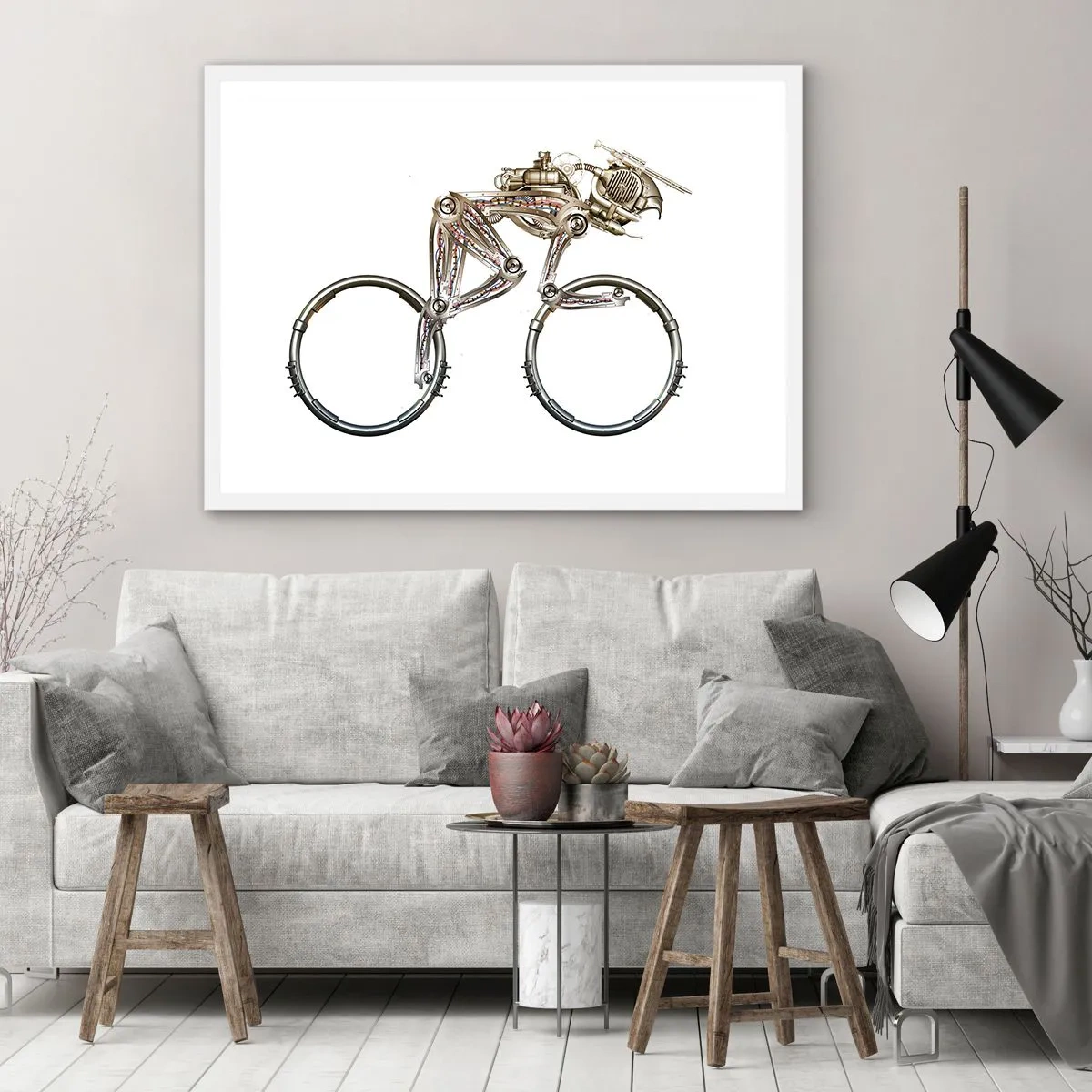 Pôster em moldura branca - Uma ótima máquina - 70x50 cm