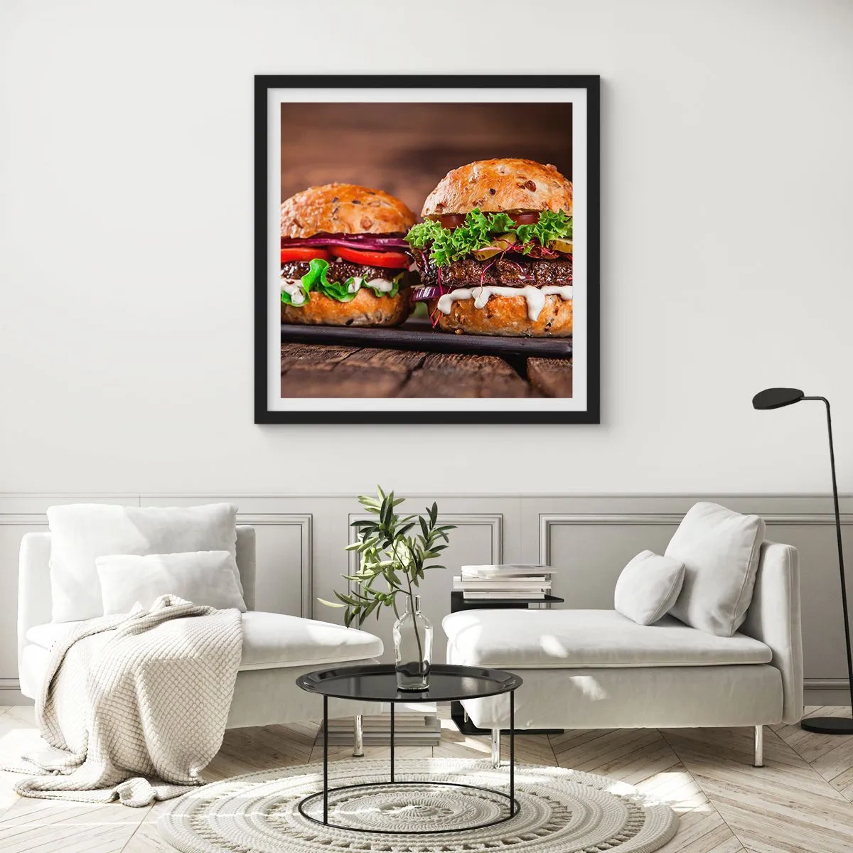 Pôster com moldura preta - Sonho americano - 60x60 cm