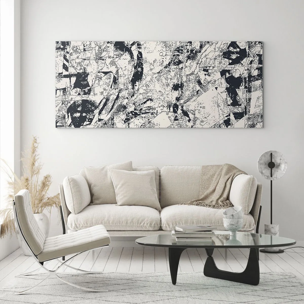 Quadro em vidro - Interpenetração de opostos - 90x30 cm