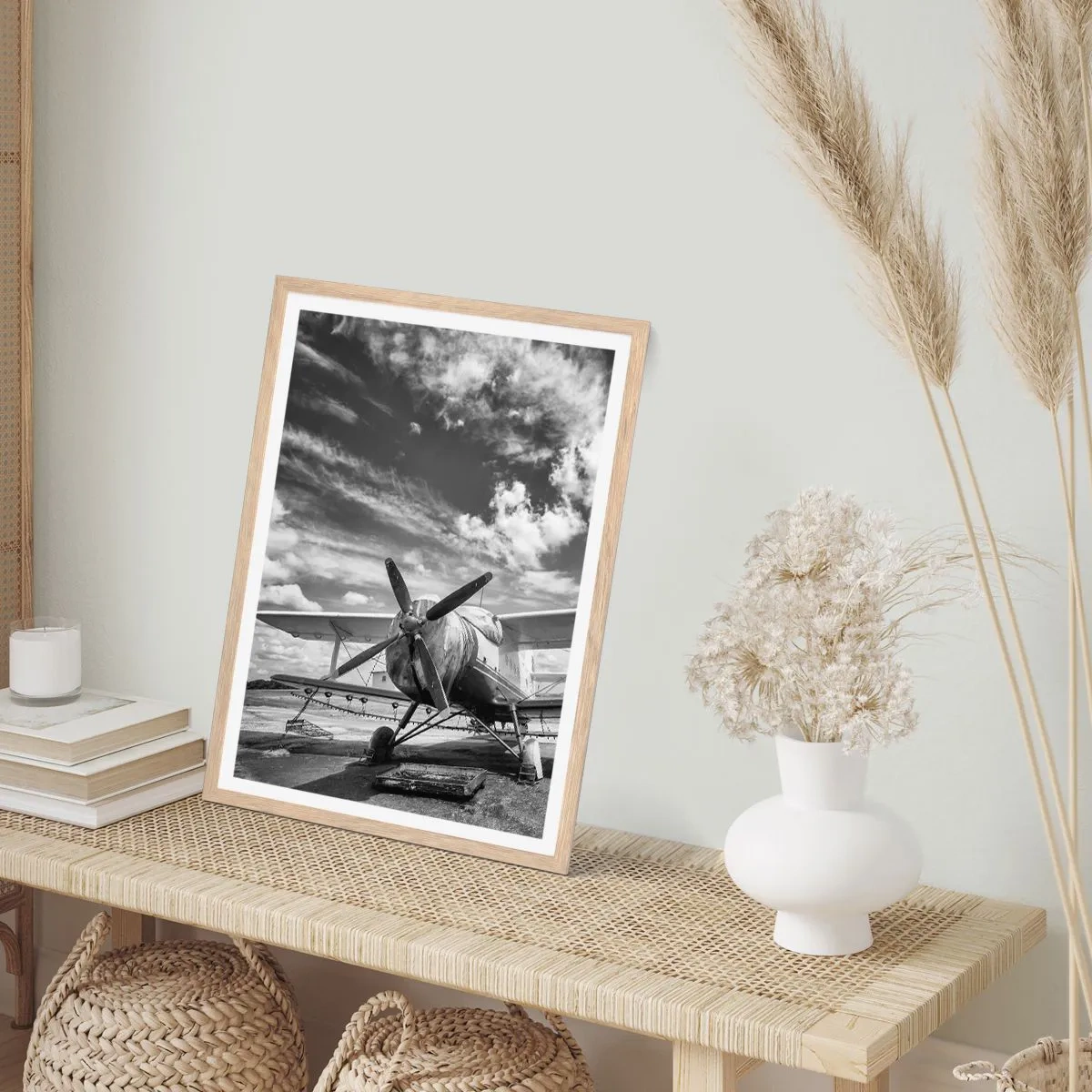 Pôster com moldura de carvalho claro - Mal posso esperar! - 70x100 cm