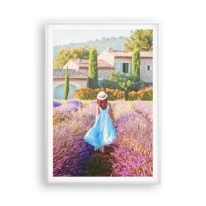 Pôster em moldura branca - Menina Lavanda - 70x100 cm