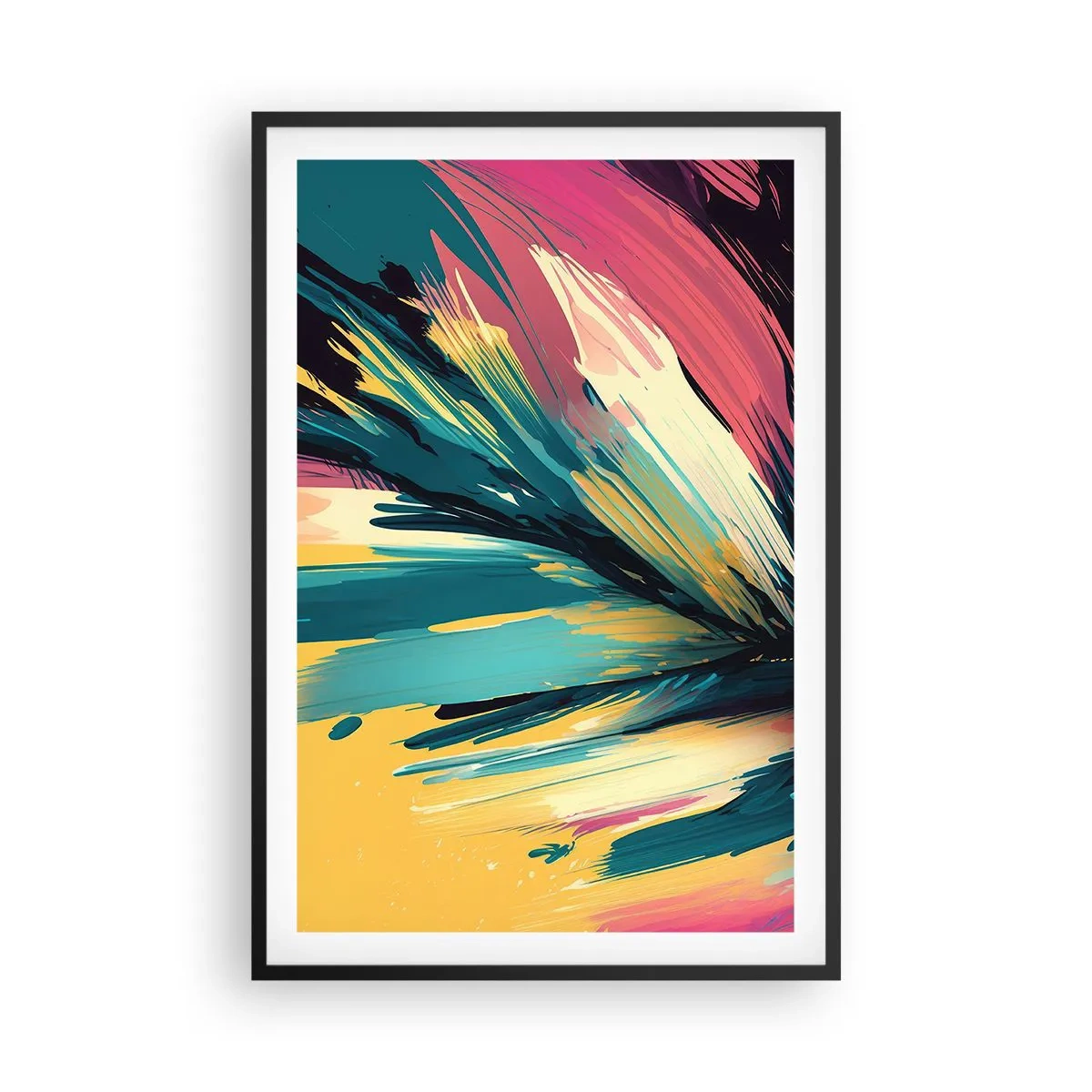 Pôster com moldura preta - Composição – uma explosão de alegria - 61x91 cm