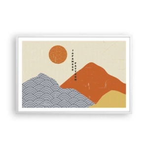 Pôster em moldura branca - No espírito japonês - 91x61 cm