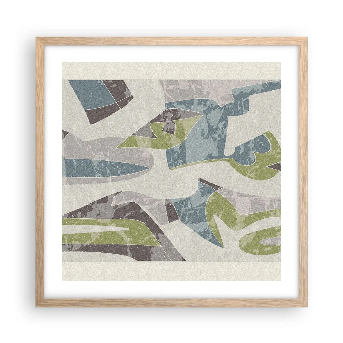 Pôster com moldura de carvalho claro - Composição atrás do vidro - 50x50 cm