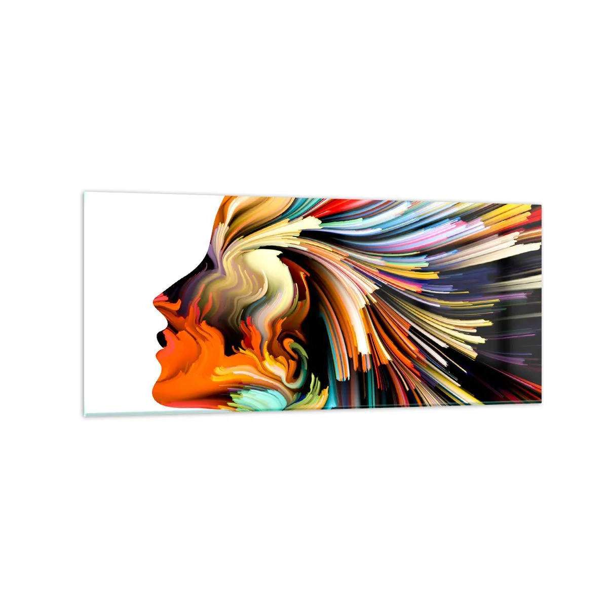 Quadro em vidro - Explosão de imaginação - 120x50 cm