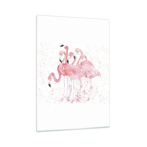 Quadro em vidro - Conjunto cor-de-rosa - 50x70 cm
