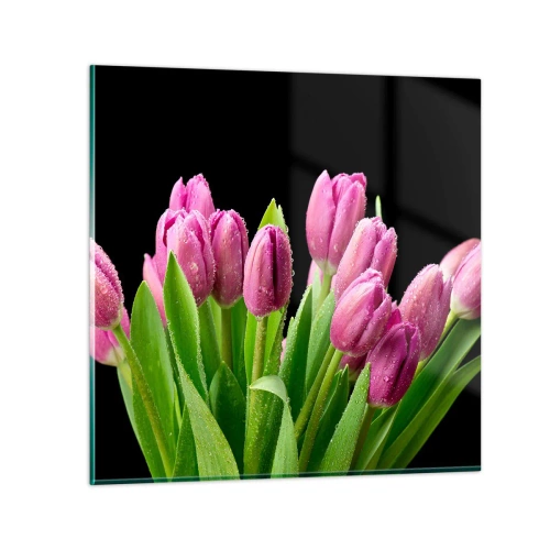Quadro em vidro - Alegria lilás da primavera - 60x60 cm