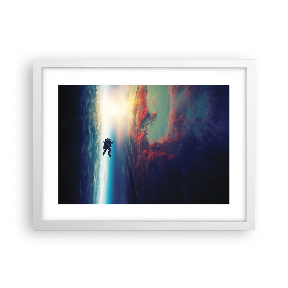 Pôster em moldura branca - Enfrentando o universo - 40x30 cm