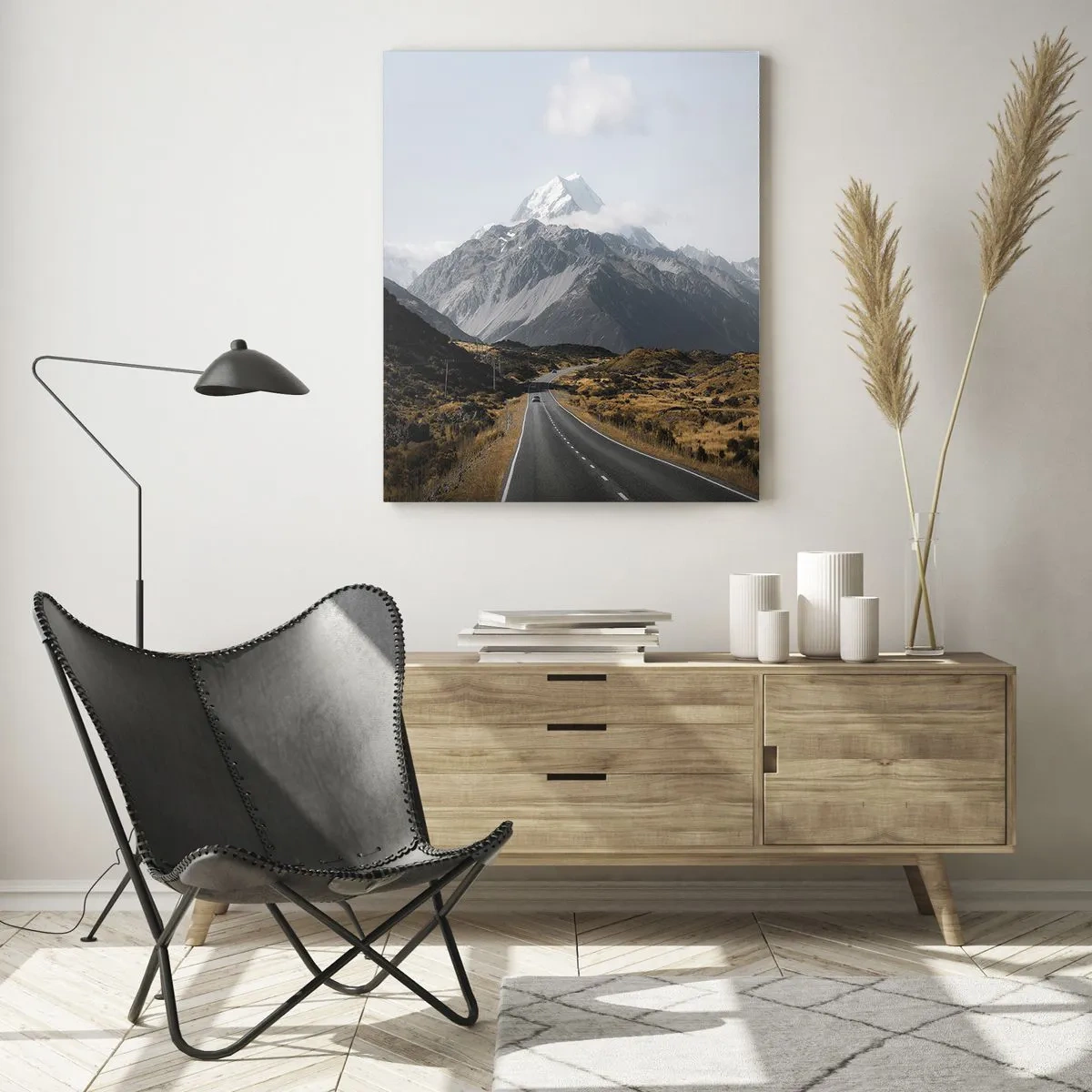 Quadro em vidro - O caminho para o coração das montanhas - 50x70 cm