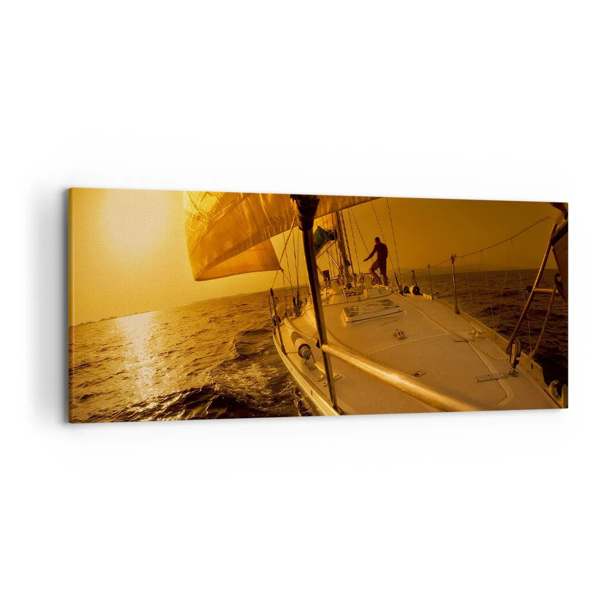 Quadro em tela - Noite dourada depois de um dia multicolorido - 120x50 cm