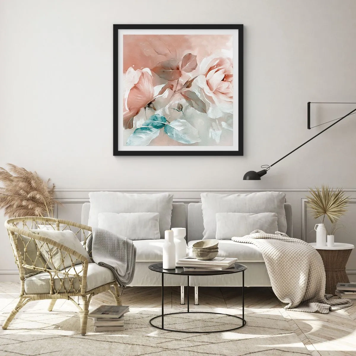 Pôster com moldura preta - O espírito do romantismo - 40x40 cm