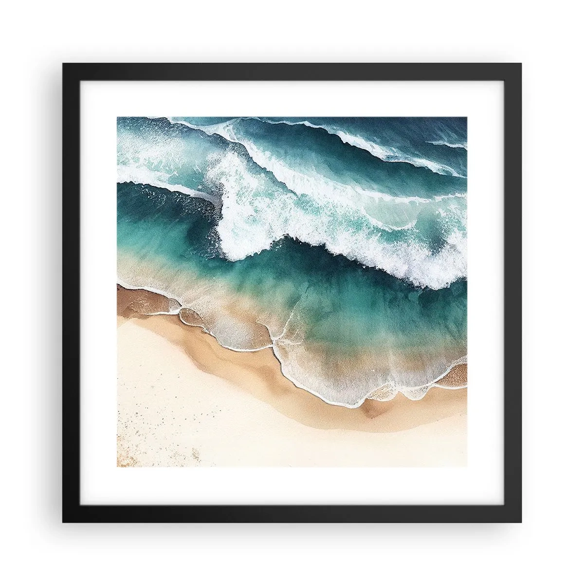 Pôster com moldura preta - O eterno encontro - 40x40 cm