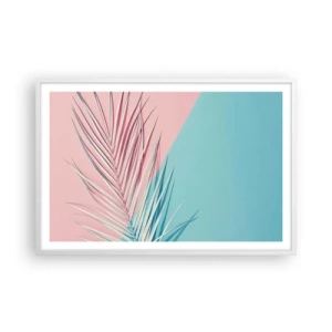 Pôster em moldura branca - Impressão tropical - 91x61 cm