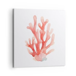 Quadro em tela - Coral de cor coral - 60x60 cm