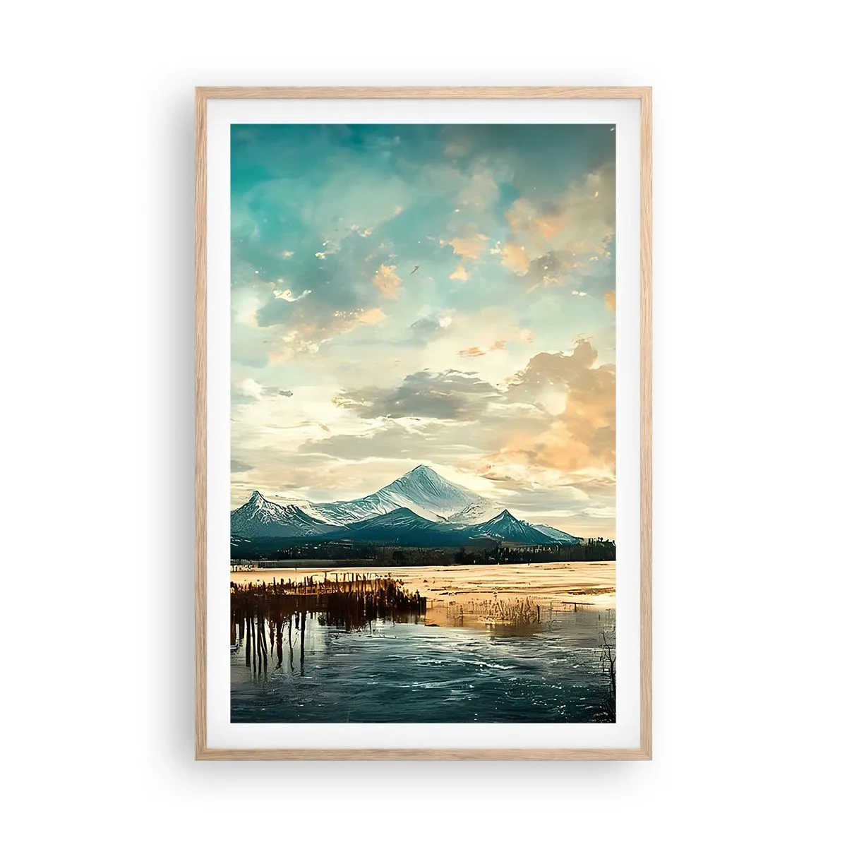 Pôster com moldura de carvalho claro - Sob a proteção do céu - 61x91 cm