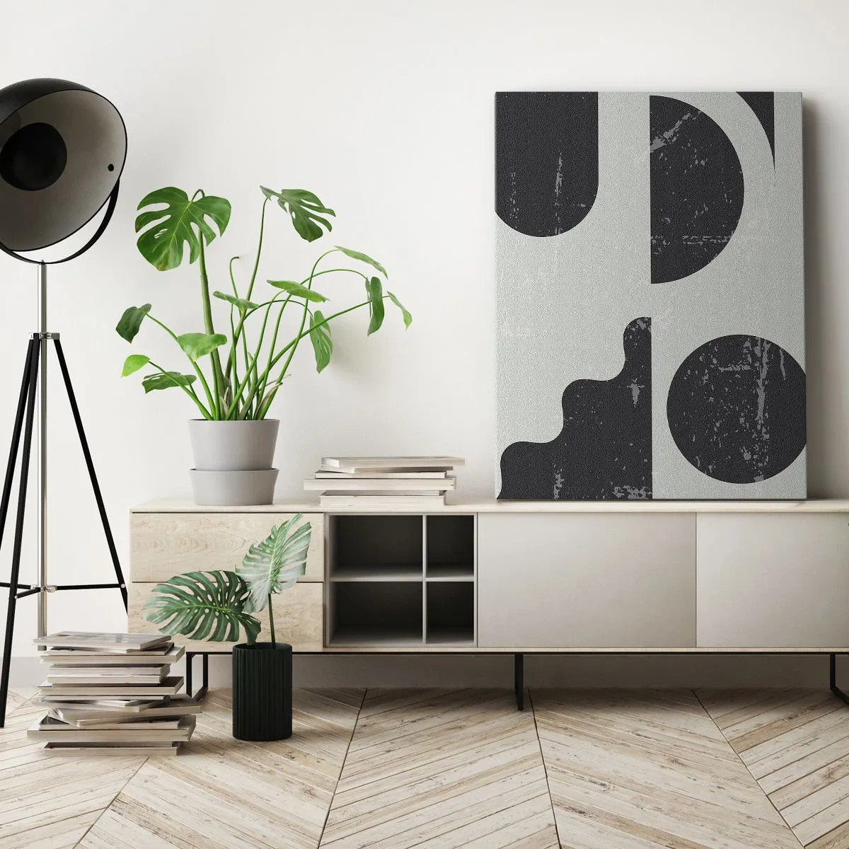 Quadro em tela - Composição acima e abaixo - 45x80 cm