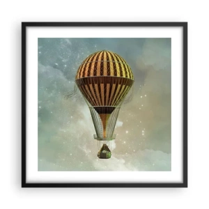 Pôster com moldura preta - Voos pioneiros - 50x50 cm