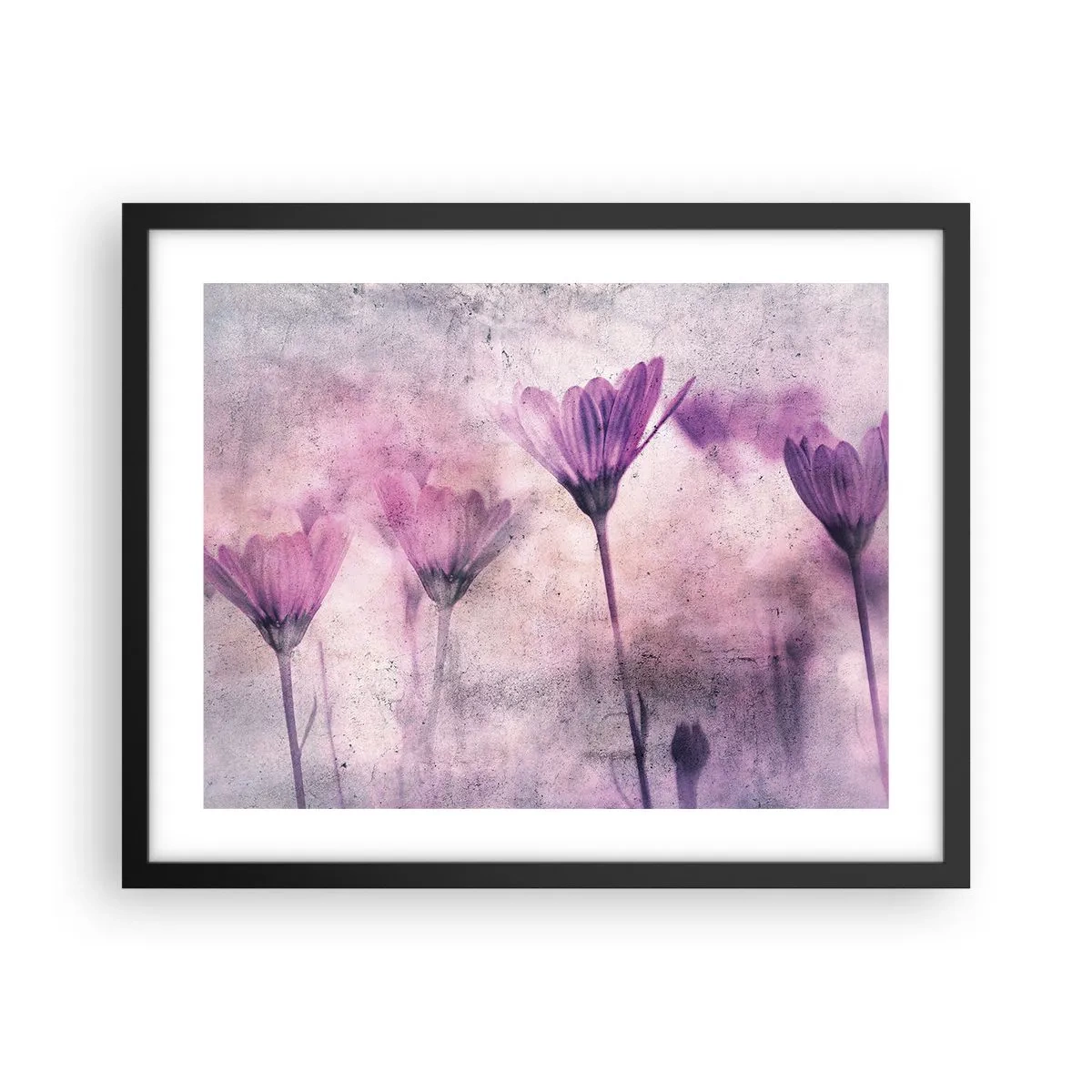 Pôster com moldura preta - Sonho de flores - 50x40 cm