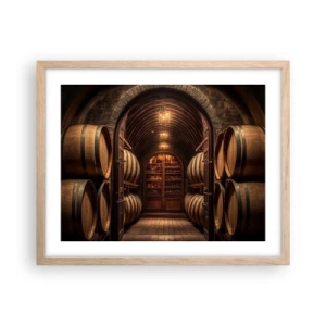 Pôster com moldura de carvalho claro - Porão atmosférico - 50x40 cm