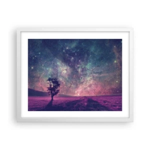 Pôster em moldura branca - Sob o céu mágico - 50x40 cm