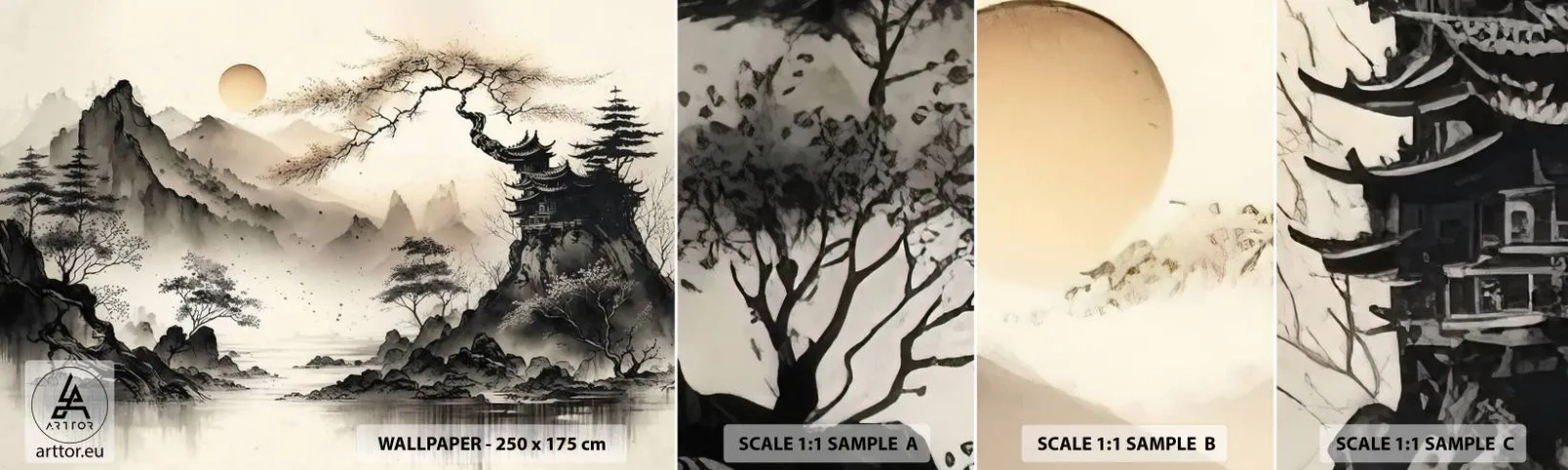 Amostra de papel de parede autocolante Deluxe Sticker - O charme único do Oriente - Ásia, Japão, Visualizar - 100x30 cm