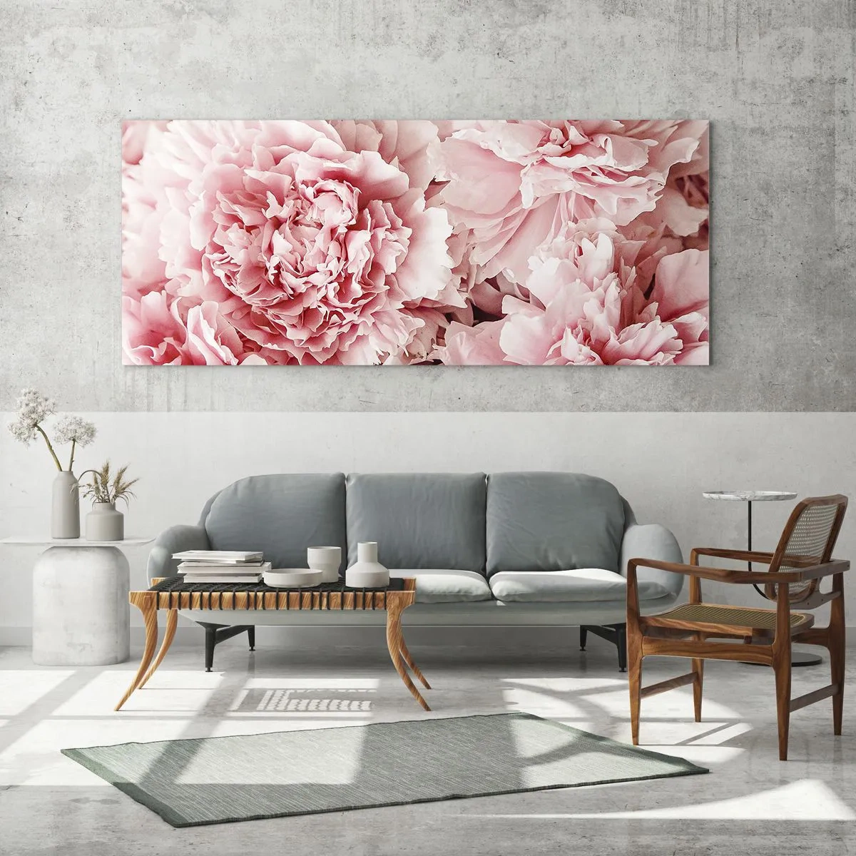 Quadro em vidro - Sonho rosa - 100x40 cm