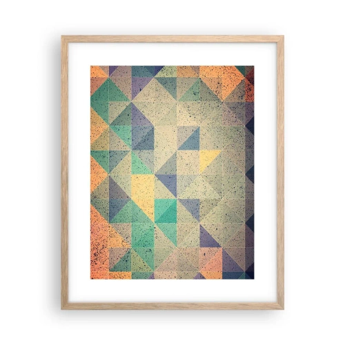 Pôster com moldura de carvalho claro - República dos triângulos - 40x50 cm