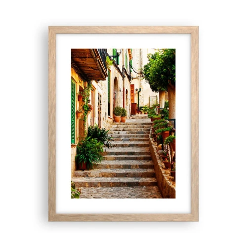 Pôster com moldura de carvalho claro - O encanto das férias espanholas - 30x40 cm