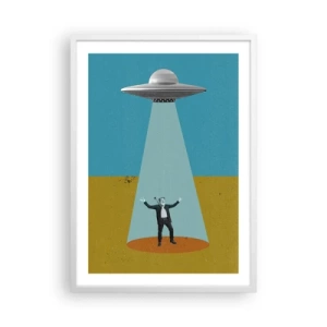 Pôster em moldura branca - Encontro próximo - 50x70 cm