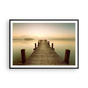 Pôster com moldura preta - Antes do amanhecer, nascer do sol, luz - 100x70 cm