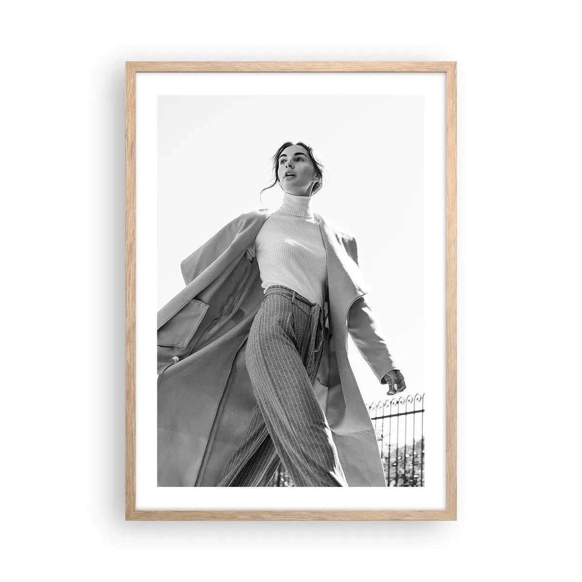 Pôster com moldura de carvalho claro - Vens comigo? - 50x70 cm