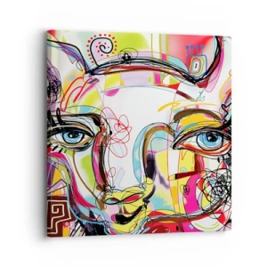 Quadro em tela - A riqueza da natureza do gato - 30x30 cm