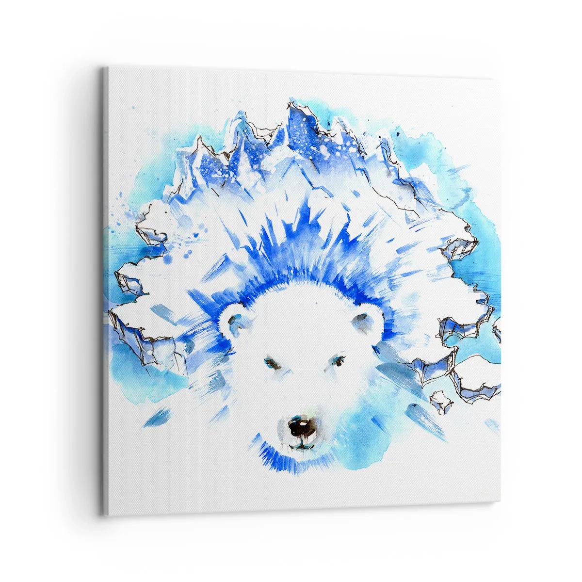 Quadro em tela - O Rei do Ártico em uma coroa de gelo - 60x60 cm
