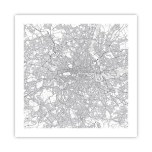 Pôster - Mapa do labirinto de Londres - 50x50 cm