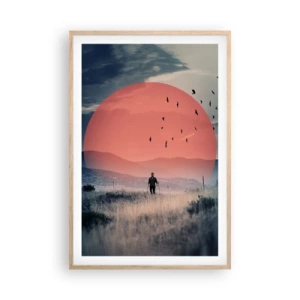 Pôster com moldura de carvalho claro - Em casa - 61x91 cm