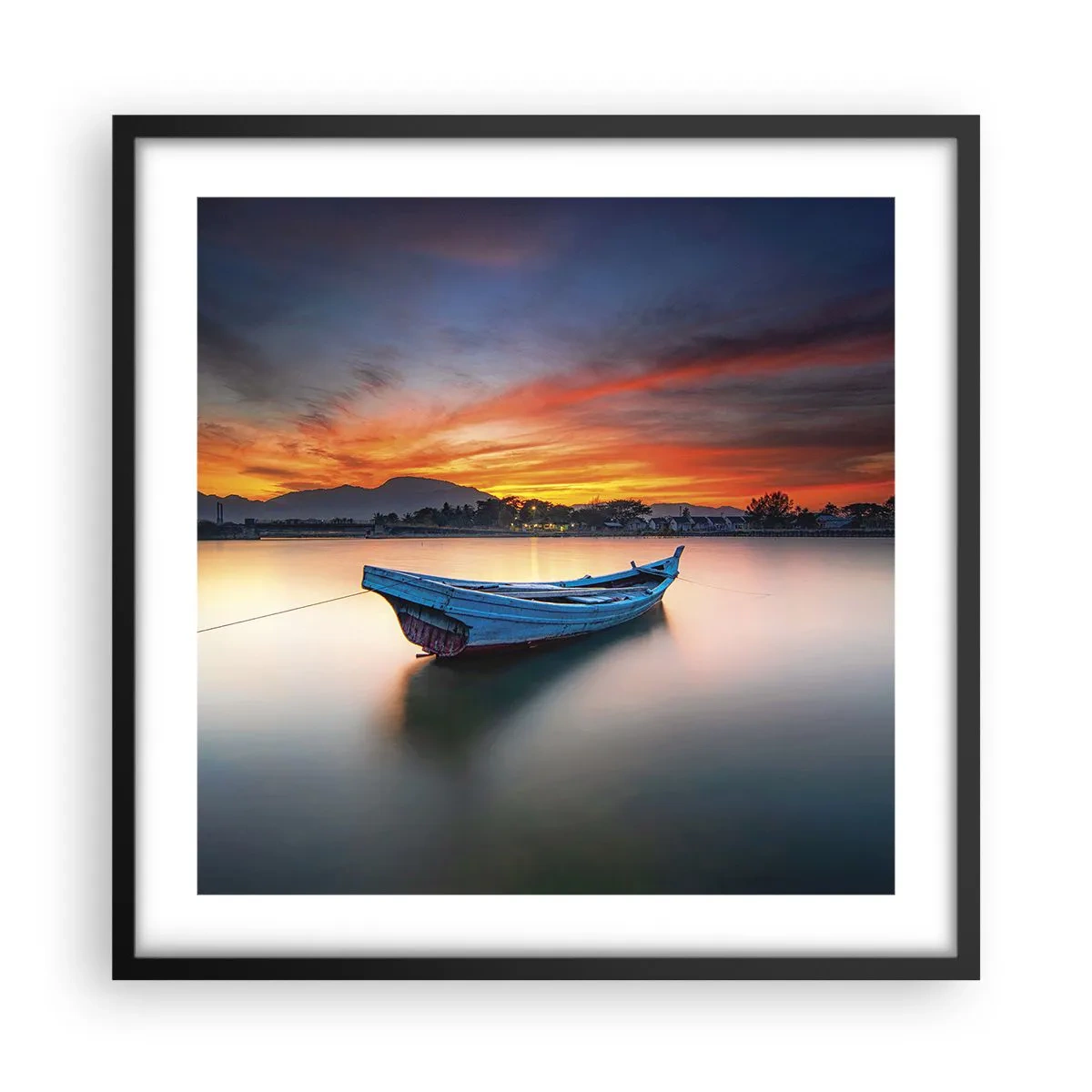 Pôster com moldura preta - Uma boa noite se aproxima - 50x50 cm