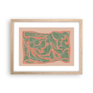 Pôster com moldura de carvalho claro - A luta entre coral e vegetação - 40x30 cm