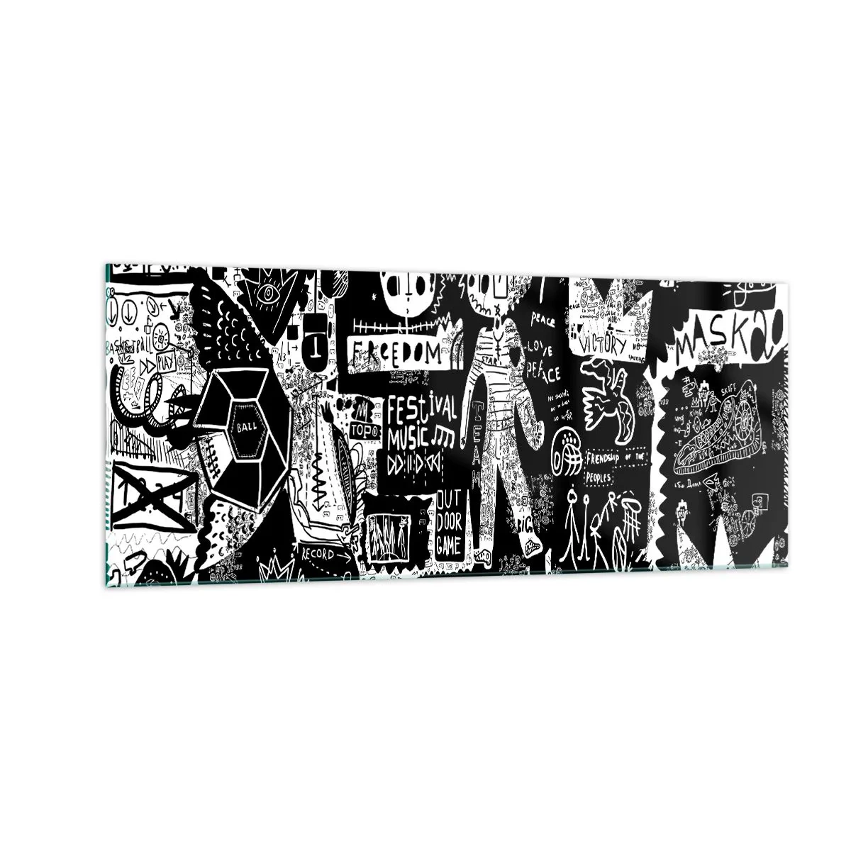 Quadro em vidro - O direito e a alegria da juventude espiritual - 100x40 cm