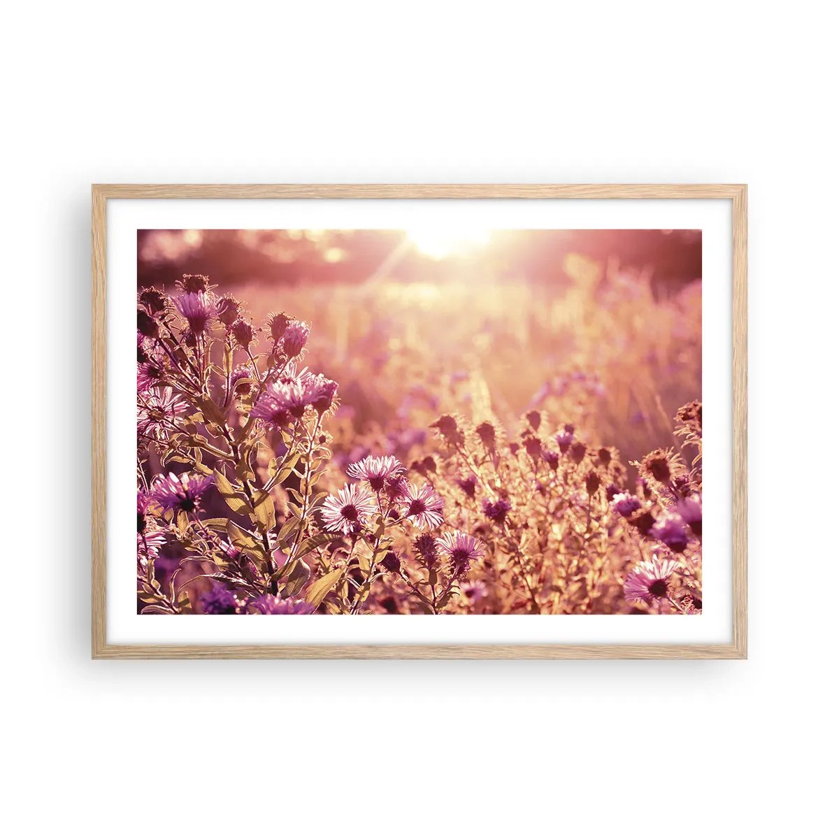 Pôster com moldura de carvalho claro - Antes do verão acabar - 70x50 cm