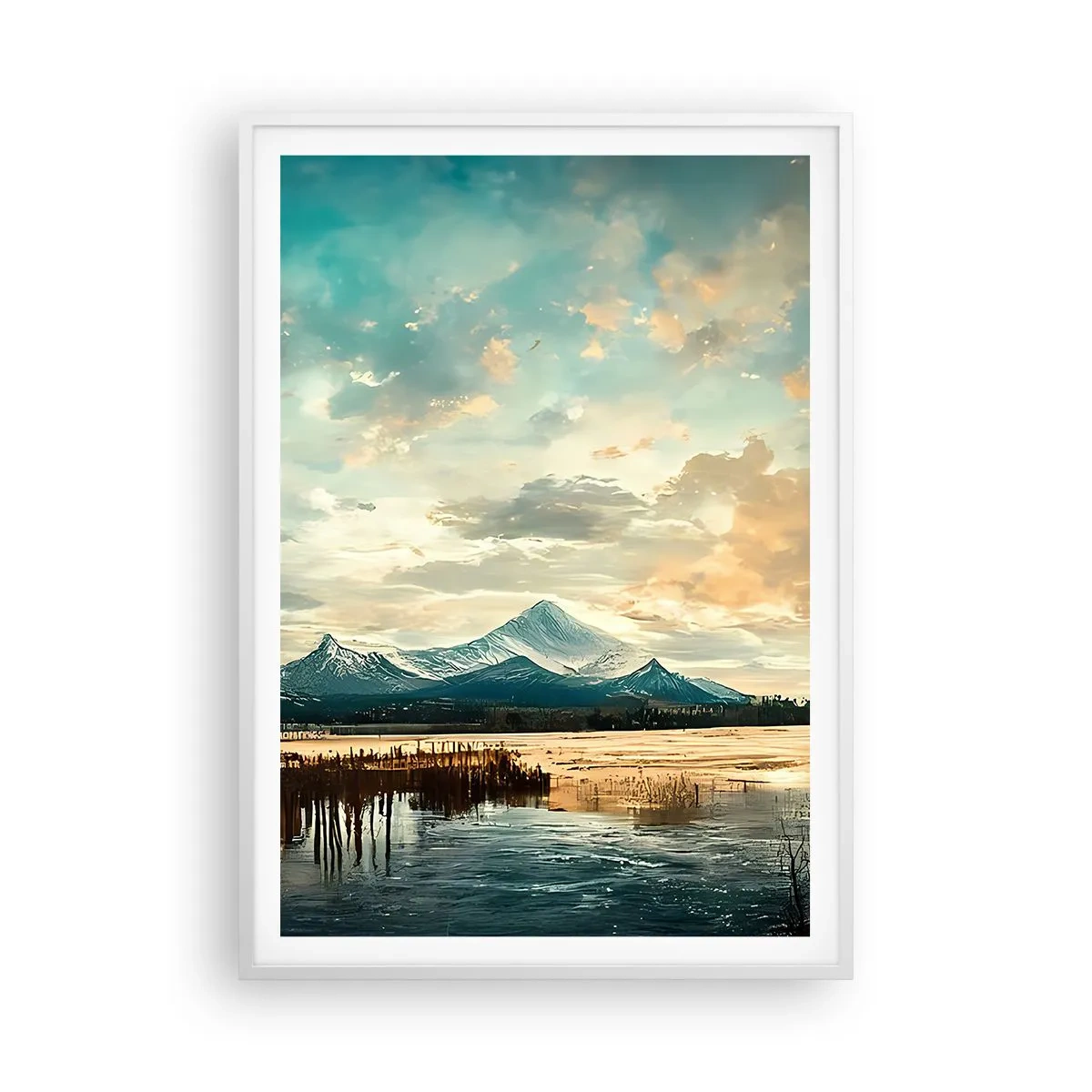 Pôster em moldura branca - Sob a proteção do céu - 70x100 cm