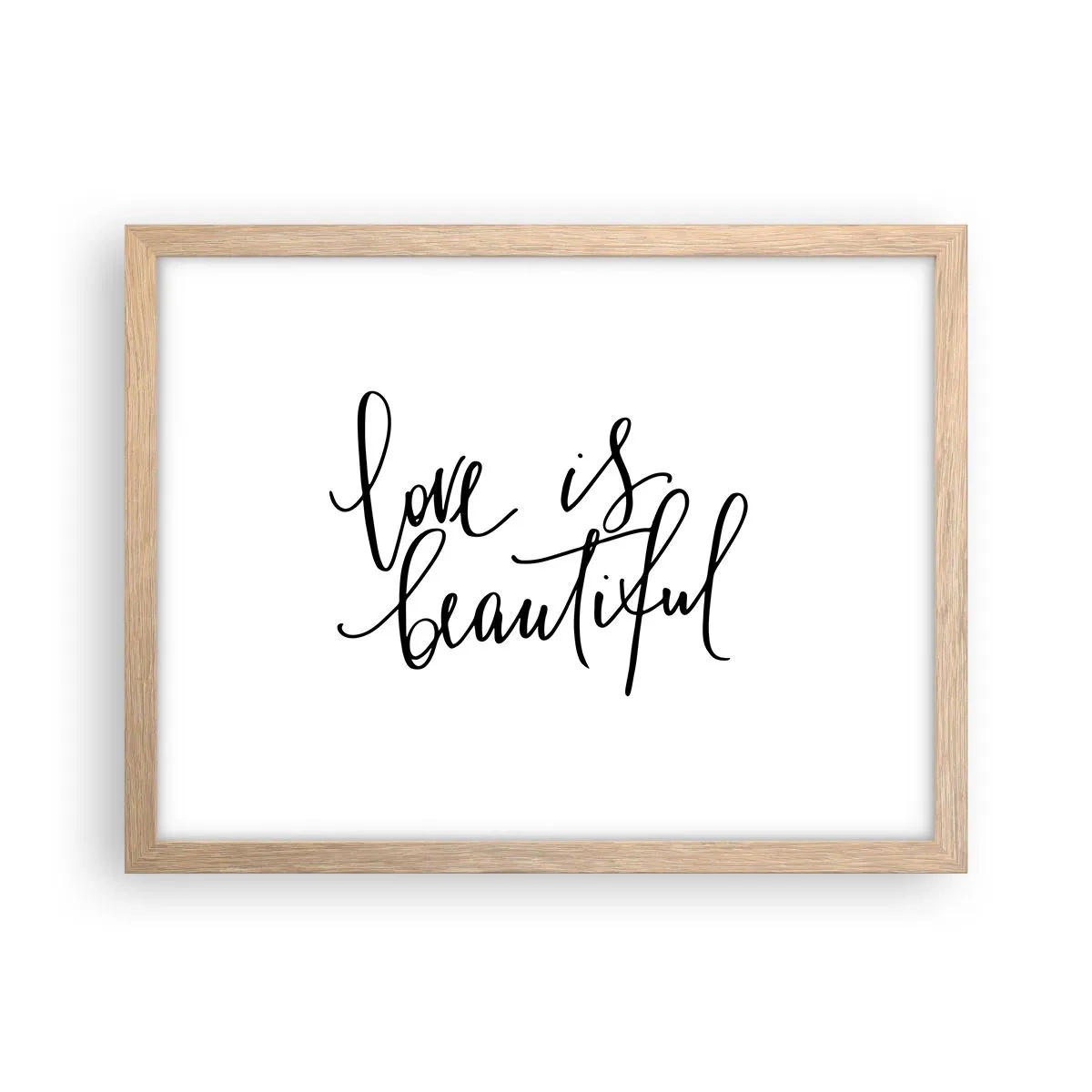 Pôster com moldura de carvalho claro - Leia e repita - 40x30 cm