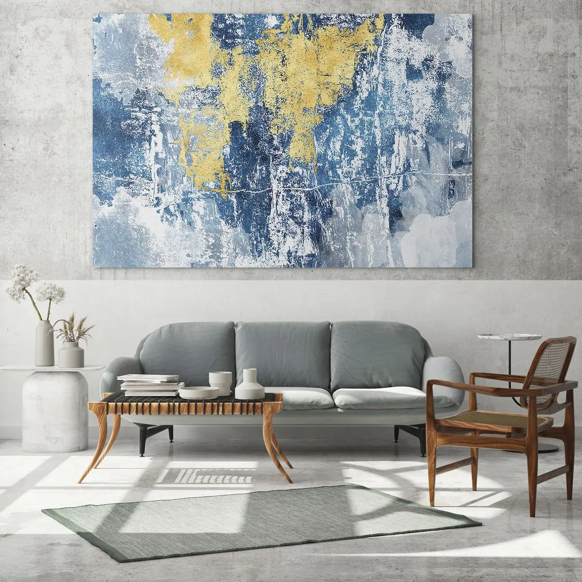 Quadro em vidro - Abstração cheia de clima - 100x70 cm