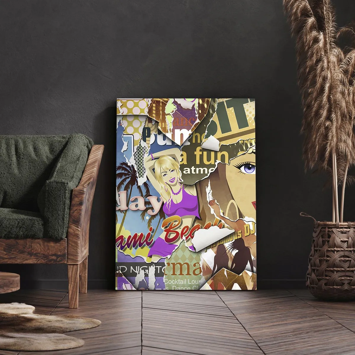 Quadro em tela - Flashbacks das férias - 45x80 cm