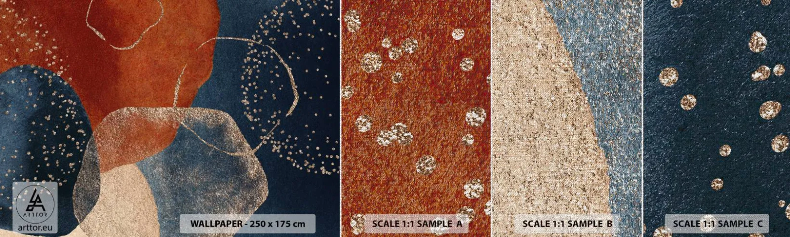 Amostra de papel de parede Premium Canvas - Leveza do ser - Abstração, Pedaço, Arte Moderna - 100x30 cm