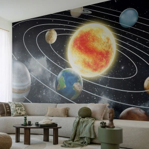 Papel de Parede Standard Eco - Dança espacial - Cosmos, Galáxia, Sistema solar - 250x175 cm