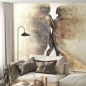 Papel de Parede Premium Canvas - Do pó vieram para amar - Abstração, Mulher e Homem, Amor - 350x256 cm