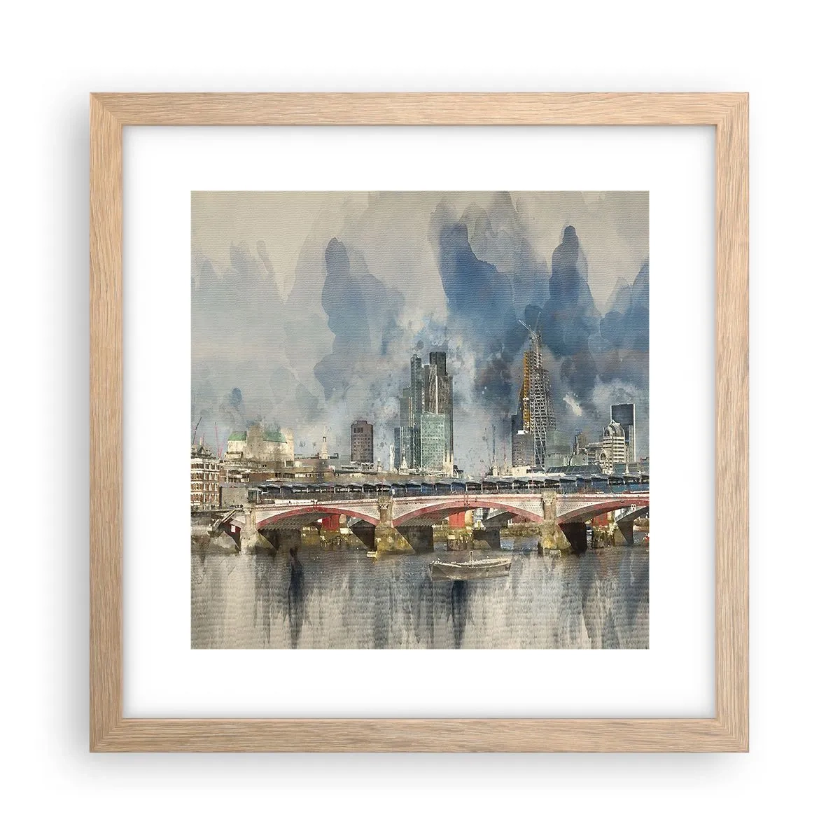 Pôster com moldura de carvalho claro - Londres em toda a sua glória - 30x30 cm