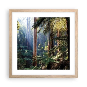 Pôster com moldura de carvalho claro - Um conto de fadas da floresta - 40x40 cm